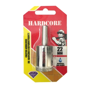 Коронка (сверло) алмазная по кафелю и керамограниту 22 мм Hardcore