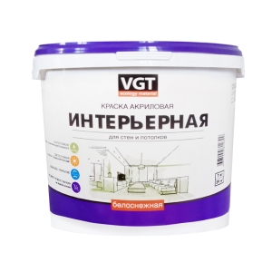 Краска влагостойкая интерьерная VGT ВД-АК-2180 белоснежная 7 кг