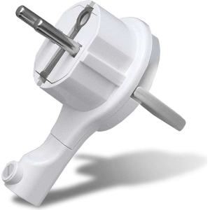 Вилка-невидимка кабельная угловая белая (16 А, с з/к) UNIVersal