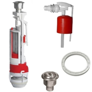 Арматура для бачка центр. слива Инкоэр СБ2-БпрН-АА-В (кнопка, 2 режима, бок. подв.)