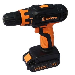 Дрель-шуруповерт аккумуляторная Вихрь ДА-18Л-2К