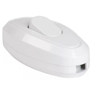 Выключатель кнопочный на шнур 6А белый TDM ЕLECTRIC