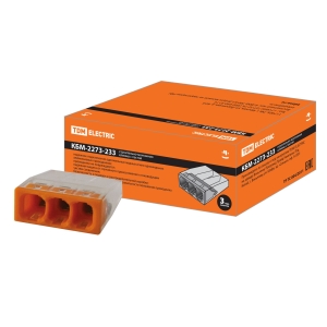 Клемма КБМ-2273-233 на 3 провода 0.75-2.5 мм², с пастой (5 шт) TDM ЕLECTRIC