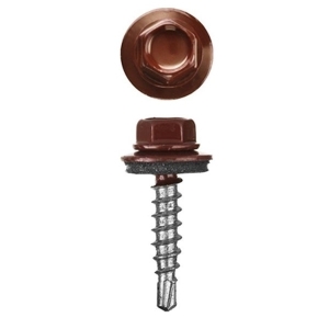 Саморезы кровельные с буром 5.5х19 мм шоколадно-коричневый RAL 8017 (10 шт)