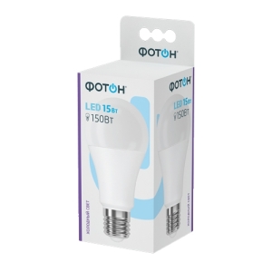 Лампа светодиодная LED A60 15 Вт E27 груша 6500 K холодный свет ФОТОН