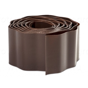 Лента бордюрная садовая 100 мм, 9 м коричневая