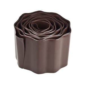 Лента бордюрная садовая 200 мм, 9 м коричневая