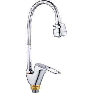 Смеситель для кухни РМС (SL55-016F) круглый излив, керам.