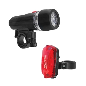 Фонарь велосипедный LED  BL 01 5LED черный IN HOME с задним фонарем и кроншт.