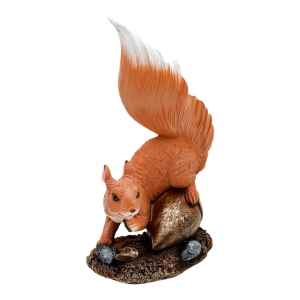 Фигура садовая Белка на большем орехе 31 см