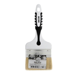 Кисть плоская смеш. щетина Decor Black White 100х15 мм универсальная