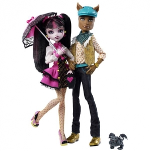Школа Монстров набор из 2-х кукол "Дракулаура и Клод" Mattel